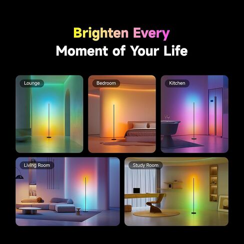DREAME LED Floor Lamp for Living Room, RGB Color Changing Tall Light with 70 Effects, 1200LM 2700K-6500K Dual White, Music Sync, Works with Alexa Google Home, Matter Compatible, Modern Full-Metal in Saudi Arabia