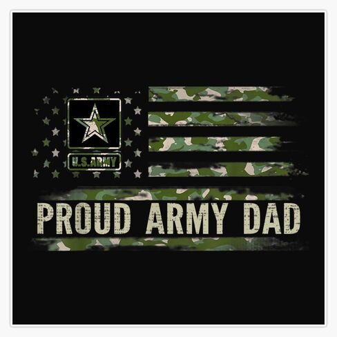 Vintage Proud Army Dad Camo American Flag Veteran Gift Magnet Reusable Flexible Magnetic Sticker 5" in Saudi Arabia