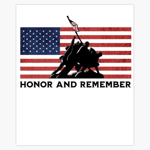 Honor and Remember Memorial Day Magnet Reusable Flexible Magnetic Sticker 5" in Saudi Arabia