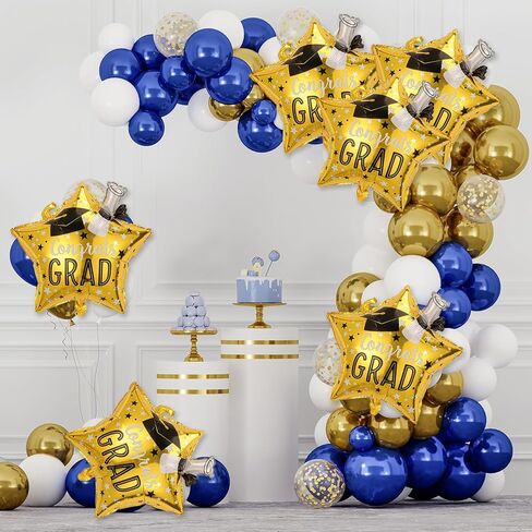 Congrats Grad Balloons - Pack of 6, Gold Star Balloon, Graduation Mylar Balloons Class of 2026 for Graduation Decorations 2026 in Saudi Arabia