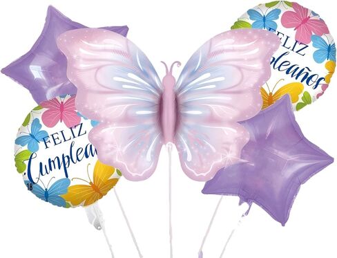 Purple Number Balloon Set Pink Purple Butterfly Balloons And Circular Balloons Butterfly Themed Parties Baby Showers Girls'Birthdays Parties Anniversaries Wedding Supplies Dcoration in Kuwait