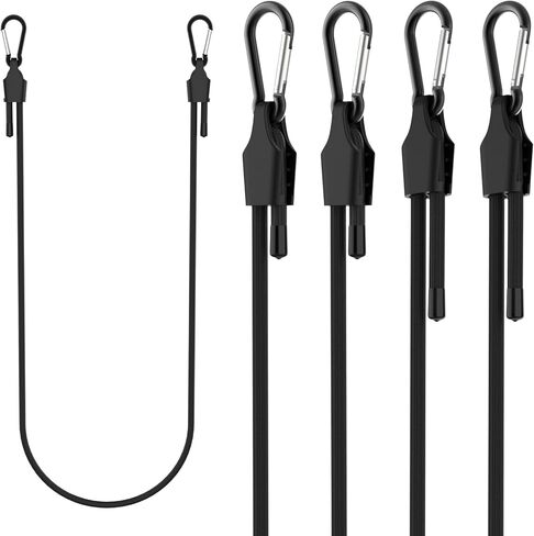 4 Pcs 72 Inch Adjustable Bungee Cord with Hooks, Easy to Adjust from 7" to 72", Heavy Duty Outdoor Carabiner Bungee Cord with Dual Adjustable Ends for Cargo Bike Luggage Carts Truck (Black) in Saudi Arabia