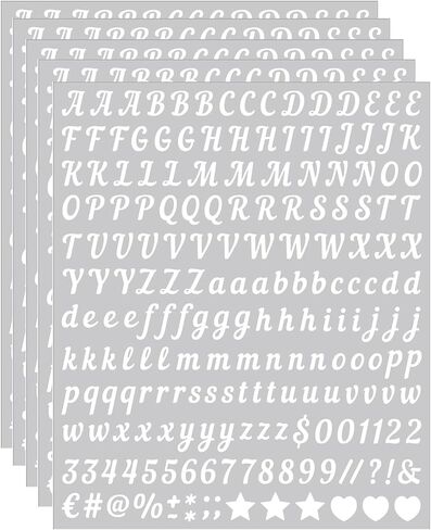 DIY Art Letters 1000PCS A-Z Script Alphabet Vinyl Self Adhesive Sheets 5 Sheets for Journals Scrapbook Gift Cards Laptops Bottles Classroom Crafts Home Decor White in Saudi Arabia