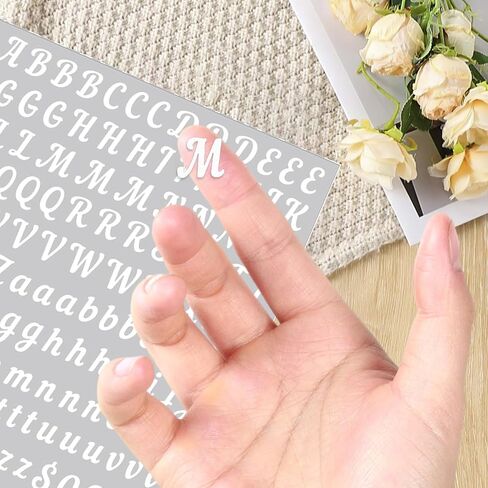 DIY Art Letters 1000PCS A-Z Script Alphabet Vinyl Self Adhesive Sheets 5 Sheets for Journals Scrapbook Gift Cards Laptops Bottles Classroom Crafts Home Decor White in Saudi Arabia