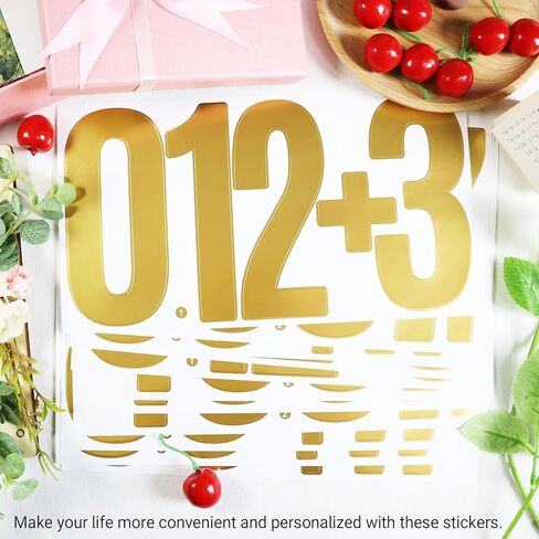 12 Sheets 6 Inch Large Number Stickers in Gold, Self-Adhesive and Waterproof Numbers Stickers Decals for Scrapbooking, Mailbox, Poster, Notice Board, Outdoor in Saudi Arabia