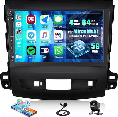 [8 Core 4G+64G] Android 13 Car Stereo for Mitsubishi Outlander 2008-2015 with Wireless Apple Carplay Android Auto,9'' Touchscreen Car Radio with WiF/GPS,Bluetooth,FM/RDS Radio,SWC+AHD Backup Camera in Saudi Arabia