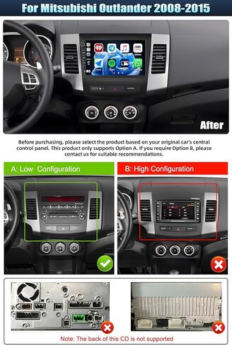 [8 Core 4G+64G] Android 13 Car Stereo for Mitsubishi Outlander 2008-2015 with Wireless Apple Carplay Android Auto,9'' Touchscreen Car Radio with WiF/GPS,Bluetooth,FM/RDS Radio,SWC+AHD Backup Camera in Saudi Arabia
