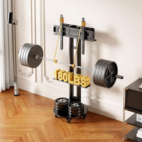 CABTE Rolling TV Stand for 32-75 Inch, Universal Heavy Duty Mobile TV Stand with Storage Shelf, Height Adjustable Mount with Locking Casters, Fits TVs VESA 600x400 (Max 180LBS)(Black) in Saudi Arabia