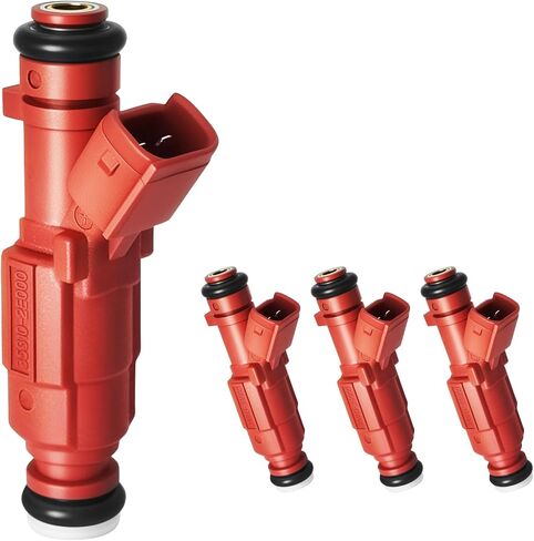 Upgraded 12 Holes Fuel Injectors Fit For Kia: Forte/Soul, For Hyundai: Elantra/GT/Coupe/Veloster/Kona, L4 1.8L/2.0L 2011-2022, OEM # 35310-2E000, 1581531, FJ1182 (4 Pcs) in Saudi Arabia