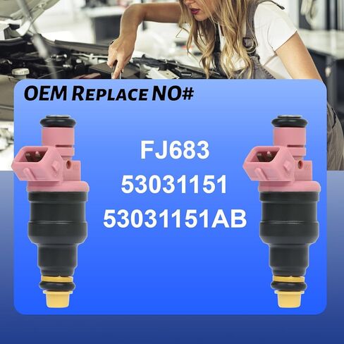 FJ683 Fuel Injectors (3.9L) Fit for 1997-1999 Dodge Ram 1500 & Ram1500 Van, for 1997-1999 Dodge Dakota Durango B1500 B2500 Replace# 53031151 53031151AB丨Set of 6 in Kuwait