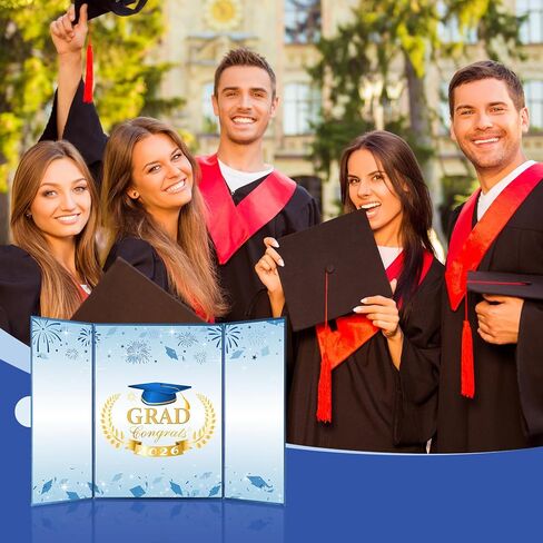 Graduation Guest Book 2026, Blue and Gold Graduation Party Decorations, Graduation Signature Book Card for Graduation Announcements 2026, Grad Party Decorations Supplies Gifts in Saudi Arabia