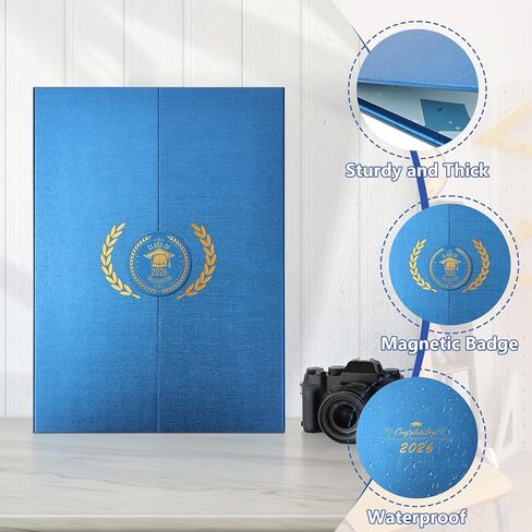Graduation Guest Book 2026, Blue and Gold Graduation Party Decorations, Graduation Signature Book Card for Graduation Announcements 2026, Grad Party Decorations Supplies Gifts in Saudi Arabia