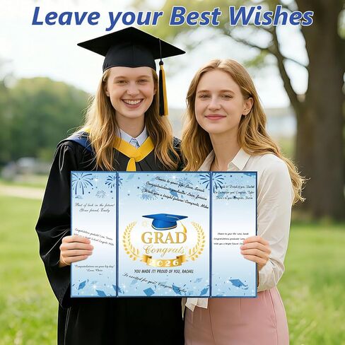 Graduation Guest Book 2026, Blue and Gold Graduation Party Decorations, Graduation Signature Book Card for Graduation Announcements 2026, Grad Party Decorations Supplies Gifts in Saudi Arabia