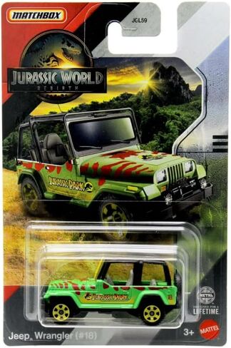 Matchbox Jurassic World Rebirth Jeep Wrangler (#18) [Green] 1:64 Scale Diecast Toy Vehicle in Kuwait
