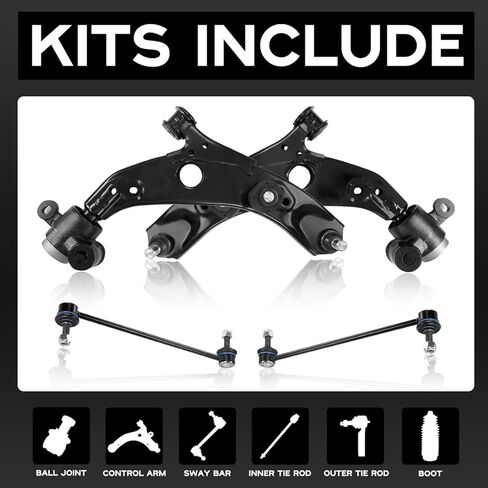POWERGEAR Control Arm, Front Lower Control Arm With Ball Joint Sway Bar Link Compatible with 2016-2023 MAZDA CX-9 527409 527410 CMS761225 CMS761226-2Pcs in Kuwait