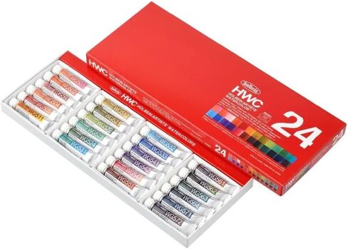 Holbein Artists' Watercolors - Set of 24, Granulating, Assorted 5 ml in Kuwait
