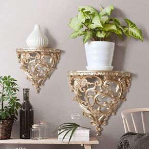 Wall Hanging Storage Rack Wall Mounted Storage Rack Resin Wall Hanging Storage Rack European Hollow Style Shelf Wall Decoration