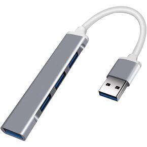 جاكوبس بارتس UH3-P USB 3.0 4 منافذ موزع نحيف وأنيق من الألومنيوم لأجهزة الكمبيوتر المحمول وأجهزة الكمبيوتر المكتبية (رمادي) in Kuwait