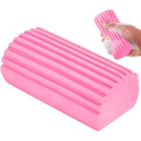 Clean Sponge Brush, Cleaning Products for Car Window Cleaning, Blinds, Glass, Baseboards, Vents, Railings, Mirrors, Window Track Grooves(Pink)