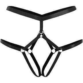 SOLY HUX Women's Ring Linked Harness Thongs Underwear Panties Sexy Panty