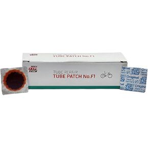 REMA TIP TOP No. F1-P Tube Patch, 100 Units of 25mm Round Vulcanizing Patches for Bicycle Tire Inner Tube Repair, Red Edge Patches