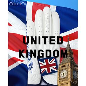 Men Golf Glove- Left Hand Golf Glove for Men -Soft Premium Suede Fabric Gloves-Fit Size XS S M L XL-U.S.A, UK, Korean, Italian, Black or White Honey Combo Design Gloves-All Weather Grip