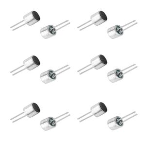 Fielect 20Pcs 6050P-50DB Electret Microphone Pickup 6mm x 5mm Cylindrical Condenser MIC with Pins for PCB