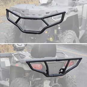 SAUTVS Front & Rear Brush Guard Bumper for Sportsman 450 570 14-20, Heavy-Duty Steel Front Rear Bumper Protector for Polaris Sportsman 450 570 Touring 2014-2020 Accessories, Replace# 2879714, 2879715