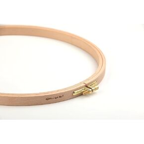 Nurge Premium Quality 16 mm Wood Embroidery Hoop, Cross Stitch Hoop with Gold Plated Adjustable Brass Screw (No:7)