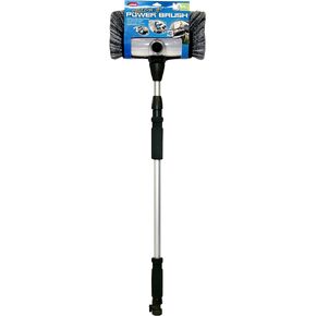 Carrand 93977 Flow-Thru 10" Quad Power Wash Soap Mixing Brush with 55" Aluminum Extension Pole , Black