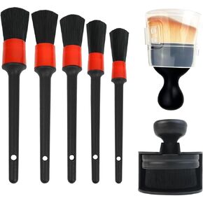 Car Wheel Rim Tire Brush Set, Auto Tire Brush Duster Cleaning Kits, Car Detailing Soft Wheel Brush, High Density Portable Car Brush Accessories Tools for Automotive