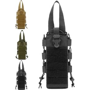 Upgrade Laser Cut Molle Water Bottle Holder Pouch, 1000D Tactical Adjustable Bottle Pouch Bag Carrier for Camping Hiking Bacpack