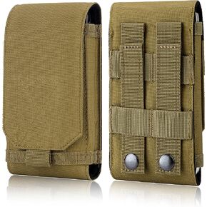 IronSeals Tactical Molle Phone Holster Pouch, Universal Belt Waist Bag for iPhone 15 Pro Max/15 Pro/14 Pro Max/14 Pro/13 Pro Max/12 Pro Max/11 Pro Max, Samsung S24/S23/S22/S21/S20 Plus, Size L