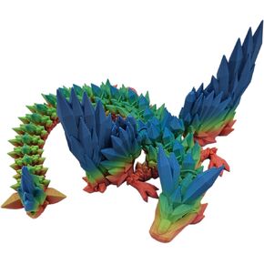 Articulating Dragonwing Collectible Figurine - 3D Printed Dragons Flexible ADHD, Autism, Relief Anxiety - Articulated Joints (Gold/Purple/Black)