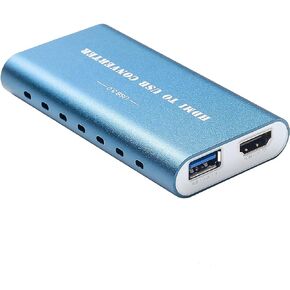 HaiweiTech USB3.0 Capture Card, Audio Video Capture Card with HDMI Loop-Through, 1080p 60fps Video Recorder for Gaming/Live Streaming/Video Conference, Works for Nintendo Switch/PS4/OBS/Camera/PC