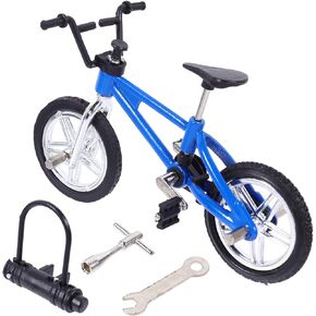 LIOOBO Exercise Bike Metal Finger Bike: Mini Mountain Bike, Finger Toys Game, Finger BMX Set, DIY Decoration for Birthday Christmas Halloween 1Set Blue Minibike