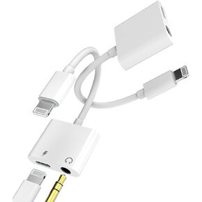 2Pack【Apple MFi Certified】Iphone AUX Adapter Lightning to 3.5mm Cable with Audio Jack Headphone Earphone Dongle and Charger for 11 12 MINI PRO MAX XS XR X 8 7Plus Accessories Adaptor Charging Ipad AIR