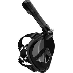 R10 Full Face Snorkel Mask Adults, Snorkeling Mask Gear for Adults&Kids, Fully Enclosed CO2 Transportation Solution, Silicone Bonding Anti-Leak&Fog,Buckle Folding for Portability