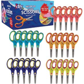 Kid's Scissors Class Value Pack (40pc) - 5" Soft Grip Blunt Tip Safety Easy Cut Scissors- Elementary School Projects, Back to School, Classroom Arts & Crafts Supplies for Children, Teachers