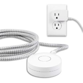 Philips Grounded Plug with Braided Cord, 6 Ft Long Power Cable, ON/Off Switch, for Tabletop or Wall Mount, Perfect for Lamps/Seasonal Lights, 3 Prong,Slip Resistant Base,SPS1611WA/37,White