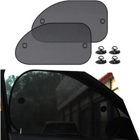 2 PCS Car Side Window Sun Shade, Car Cooling Window Cover, Universal Automobile Replacements, for Most Cars, Trucks and Vans (Black)
