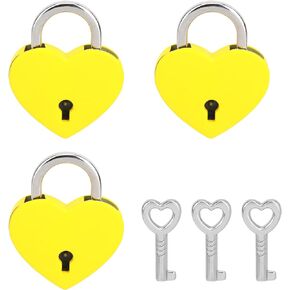 2 PCS Mini Golden Heart Shaped Lock Small Cute Padlocks with Key for Jewelry Box, Diary,Handbag,Makeup Bag(with Key)