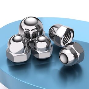 M4(50pcs) Flange Nylon Insert Lock Nuts Flanged Locknuts, 304 Stainless Steel 18-8, Bright Finish