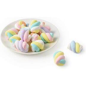 Fake Marshmallow, 15 Pcs Mixed Colors Artificial Cotton Candy Simulation Realistic Dessert Food for Home Kitchen Bakery Shop Display Photography Props