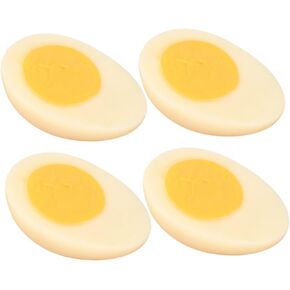 4pcs Simulated Boiled Eggs Models Fake Food for Props Faux Food Fake Eggs Faux Egg Prop Boiled Egg Realistic Food Props Artificial Lifelike Eggs Food Play PVC Salted Duck Eggs