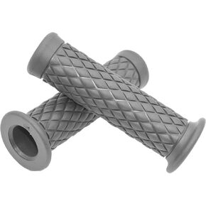 Motorcycle Hand Grips with Bar End Cap, Non Slip Rubber Handlebar Thruster Grip Universal for 7/8" 22mm 1" 24mm Handle Bar