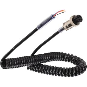 Yoidesu 4Pin Radio Microphone Cable, Replacement Mic Cable Female Cord Hand Microphone Cord with Prewired 4 Pin Connector for CB HAM Radio