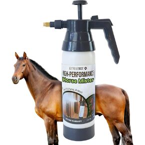 ExtremeMIST High-Performance Equine Mister, Handheld Pump Sprayer, Portable Stable Sprayer Bottle for Horses, Continuous Hi-Pressure Ultra-Fine Mist, for Horse Grooming w Water based Fly Sprays, 20 Oz