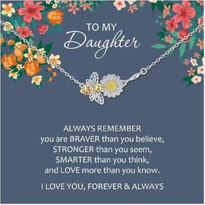 to My Daughter Bracelet, Sterling Silver Bee Bracelet for Daughter, Daughter Gifts from Mom, Birthday Mother's Day Gift, Graduation Back to School Gifts for Girls in Kuwait