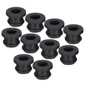 MECCANIXITY 30Pcs Snap Rubber Grommet Plug Mount Dia 10mm ID 7mm Seal Anti-Scratch for Electrical Box Cable Pipe Black